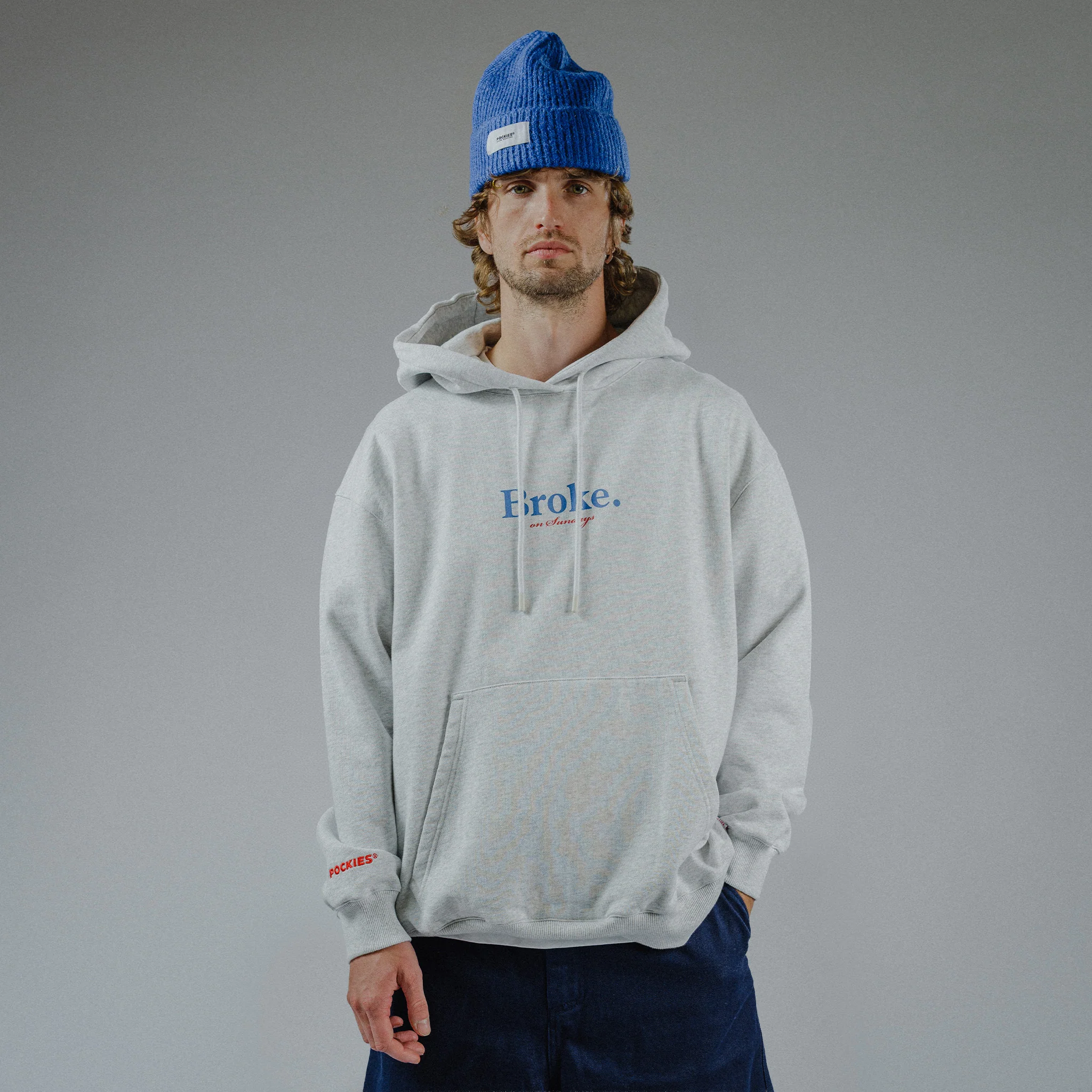 Broke Hoodie - Grey Melange - Image 2