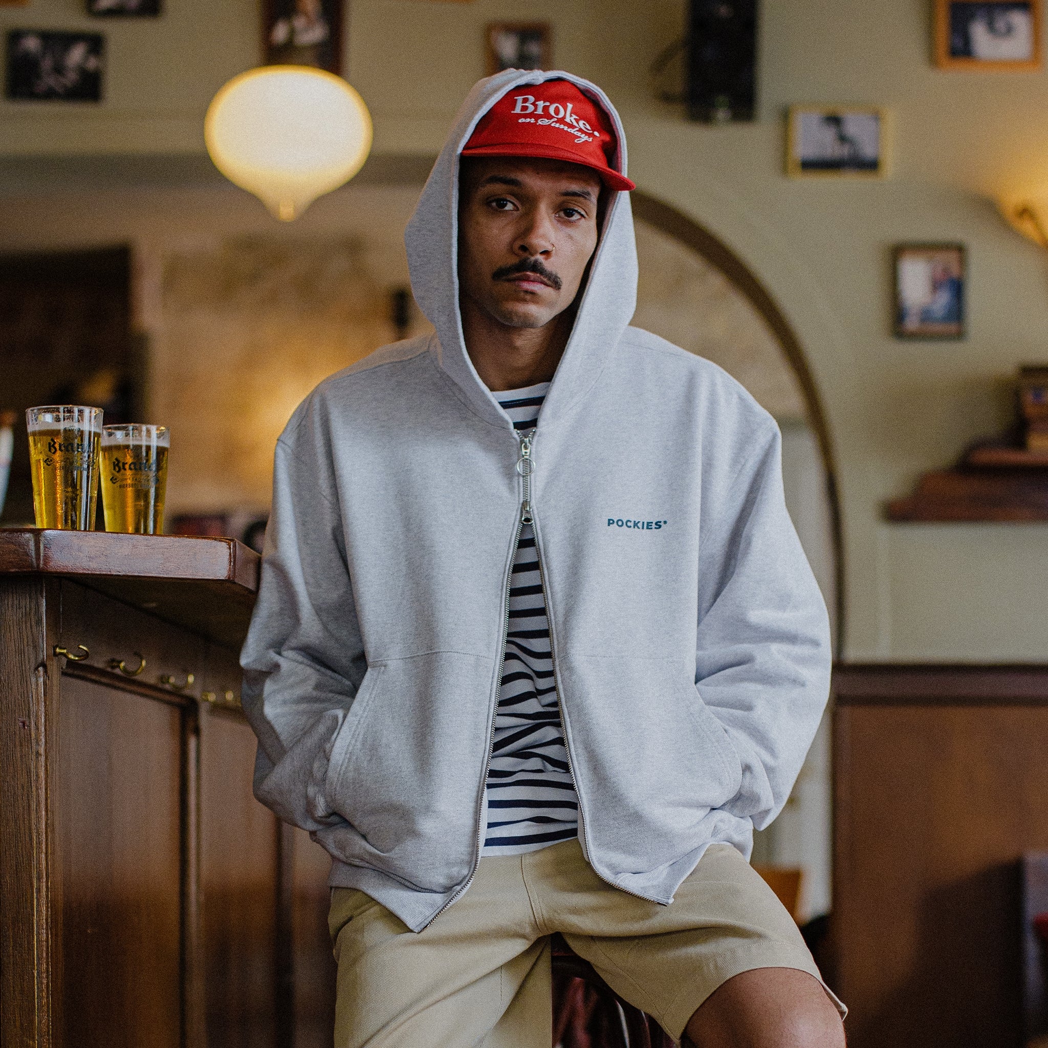 C.C. Zip Hoodie - Grey Melange - Image 2
