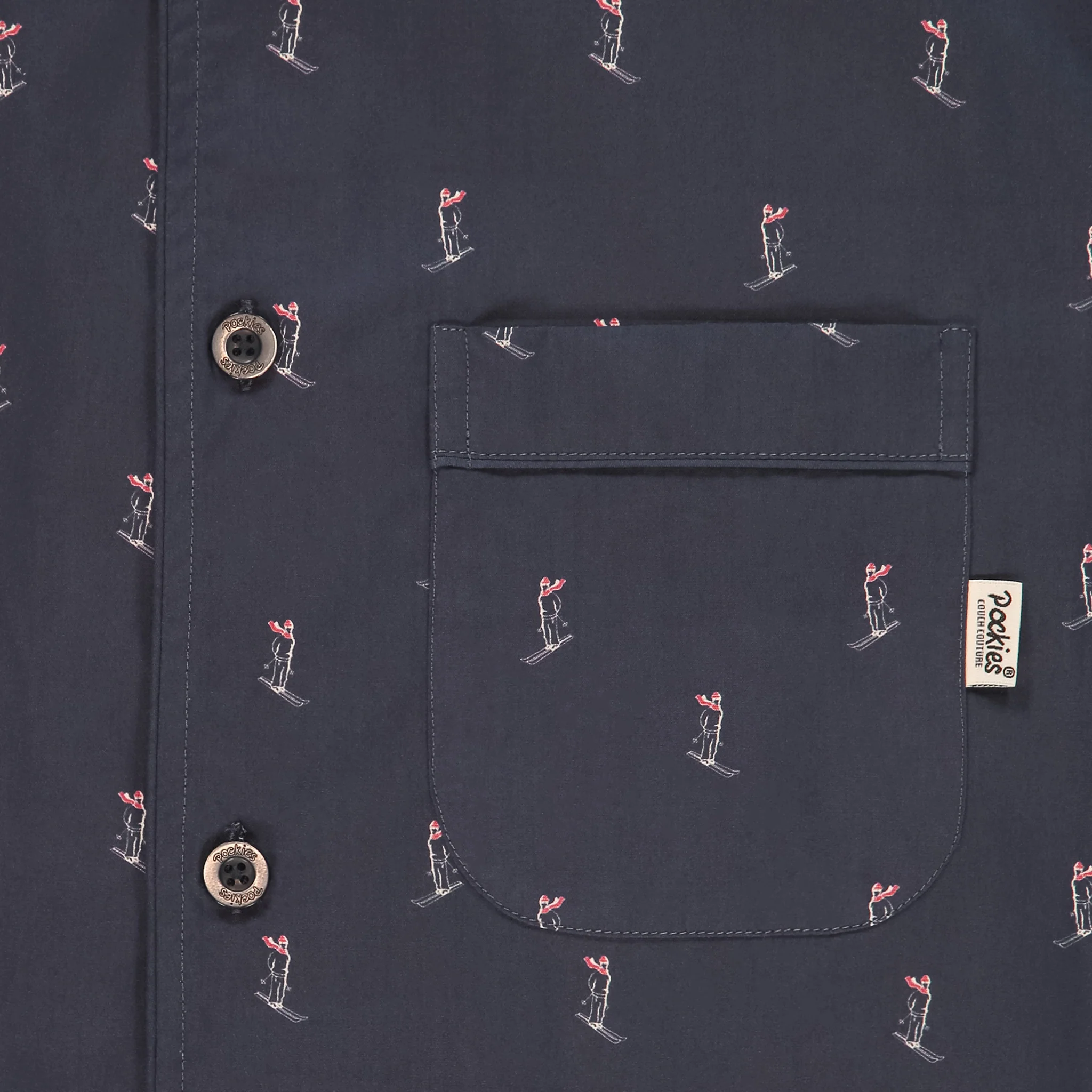 Ski Man Pyjama Shirt - Navy - Image 3